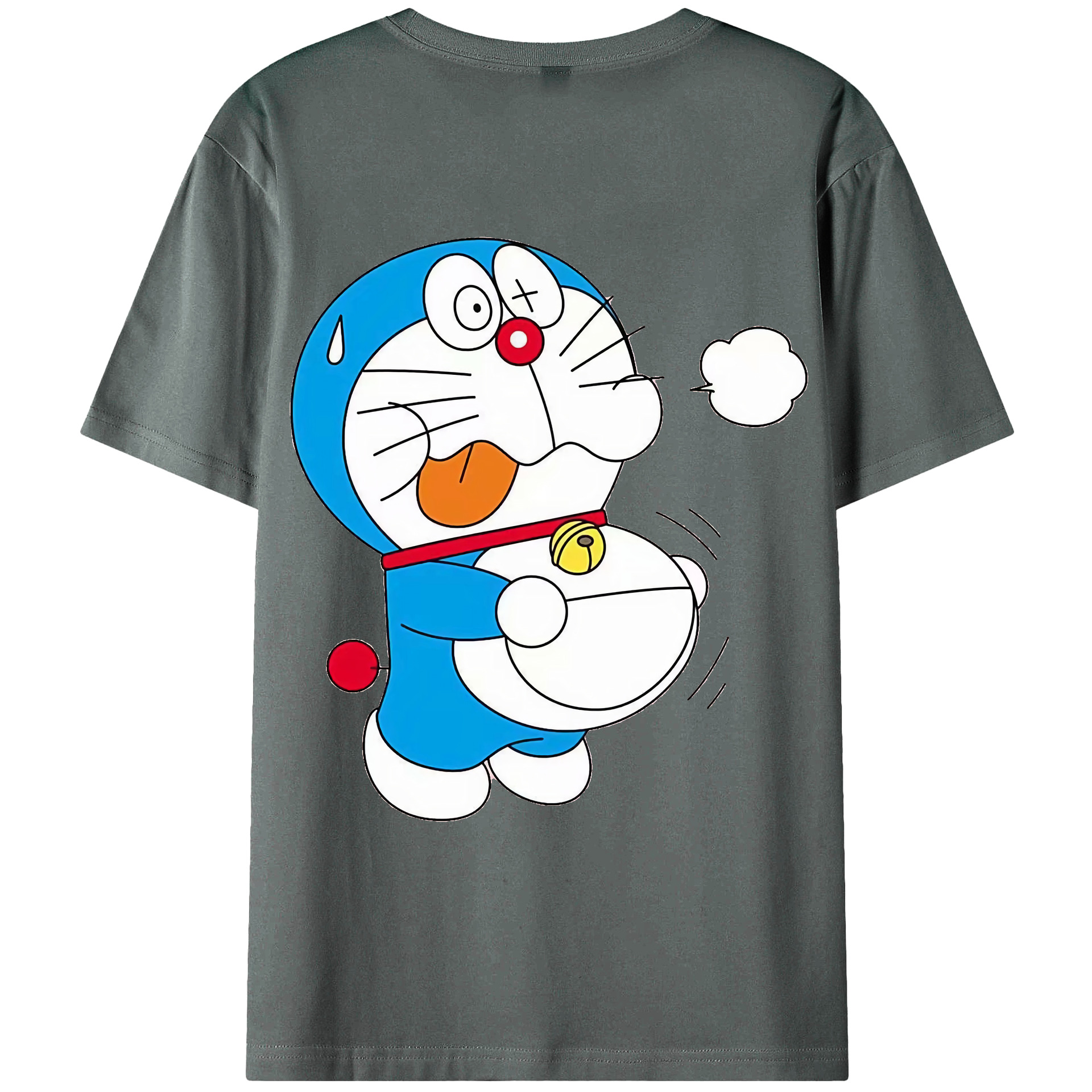 （画像用） ドラえもん Doraemon 綿100％ メンズ半袖Tシャツ（バックプリント） 通気性